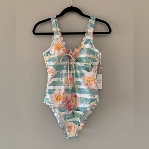 NWT Floral One Piece Swimsuit / Size M